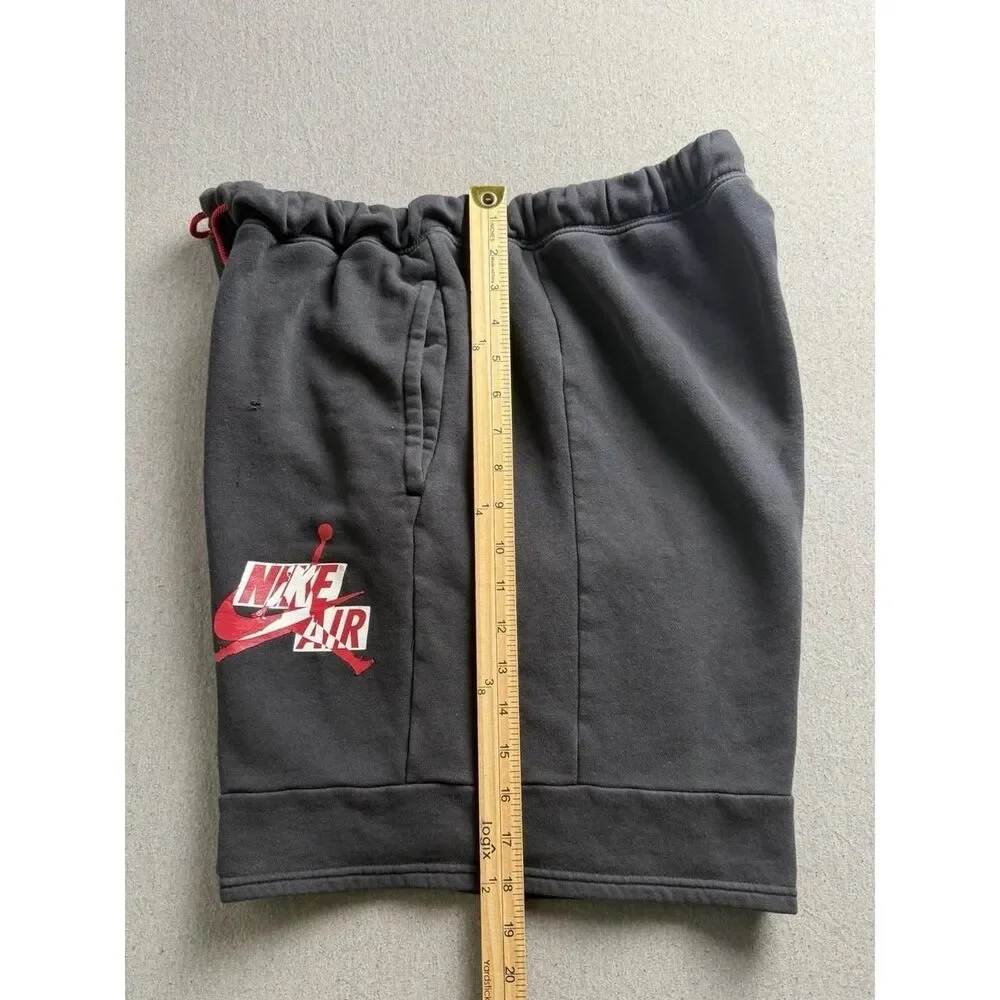 Jordan Shorts Mens Large Black Jumpman Classics Nike Air Fleece Logo Sweat